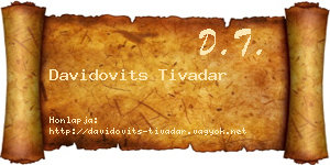 Davidovits Tivadar névjegykártya